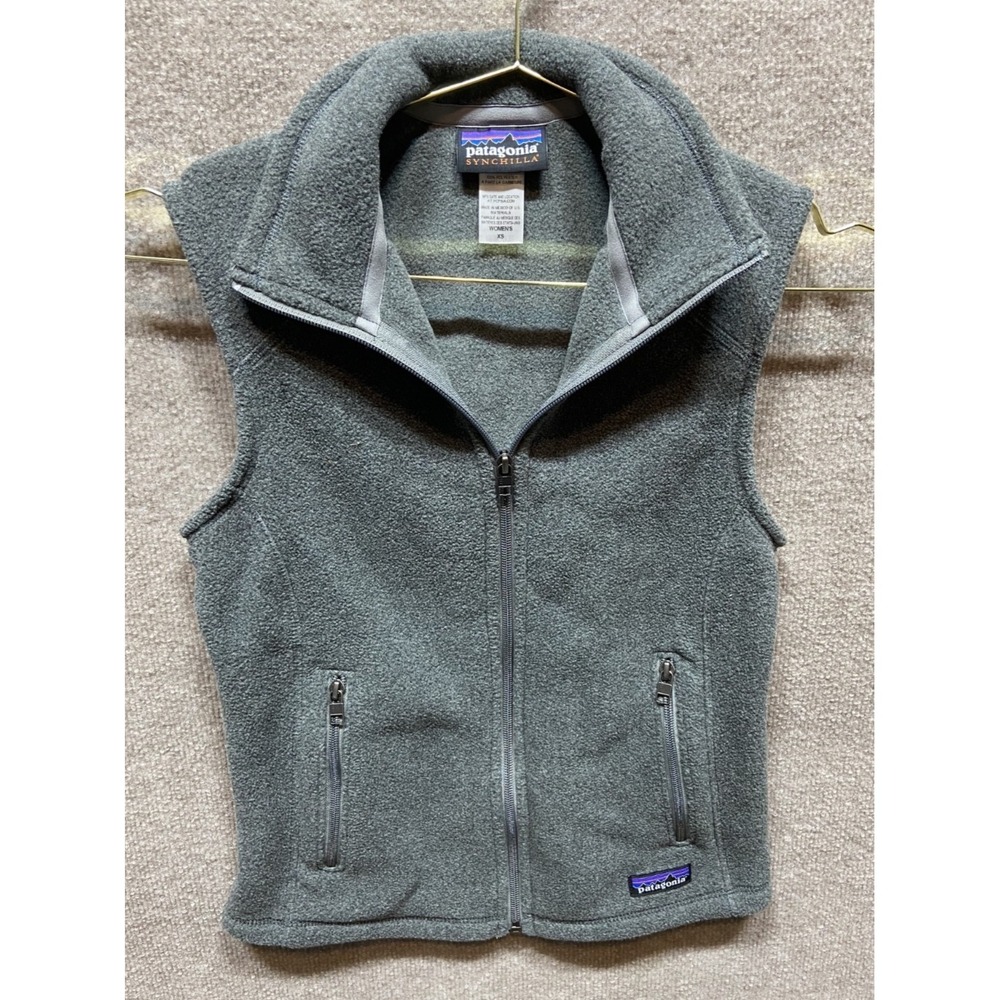 Patagonia Synchilla Fleece Vest Womens XS Gray Full Zip Outdoor 25905FA14
